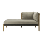 Chaise longue modulable droit en teck et cordes anthracites lento - vincent sheppard