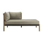 Chaise longue modulable gauche en teck et cordes anthracites lento - vincent sheppard