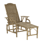 Chaise longue en rotin patin� vieilli grand - m�re - kok