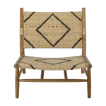 Chaise longue en teck naturel et rotin 70 x 78 cm lennox - bloomingville