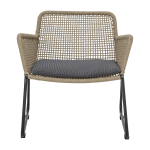 Chaise lounge en corde marron et m�tal mundo - bloomingville