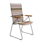 Chaise en m�tal et plastique multicolore rose avec accoudoirs 106, 5x58, 5cm click - houe
