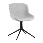 Chaise pivotante 4 pieds en aluminium noir et pp avec tissu gris hyg - normann copenhagen