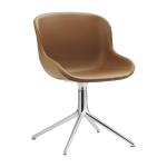 Chaise pivotante 4 pieds en aluminium et pp avec cuir noir hyg - normann copenhagen