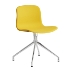 Chaise pivotante en tissu jaune steelcut trio 446 et aluminium poli aac 11 - hay