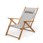 Chaise de plage pliante en toile � rayures noires monaco the tommy chair - business & pleasure