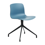 Chaise en plastique recycl� bleu azure et pieds noirs aac 10 2. 0 - hay