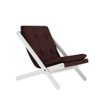 Chaise pliante en h�tre blanc et matelas en coton marron 65x88x75cm boogie raw - karup design