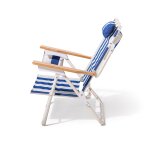 Chaise pliante de plage en toile � rayures bleu crew blue stripe the penny - business & pleasure