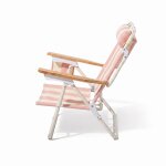 Chaise pliante de plage en toile � rayures rose crew pink stripe the penny - business & pleasure
