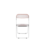 Chaise pliante rose fum� et acier chrom� plia - anonima castelli