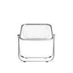 Chaise pliante transparente et acier chrom� plona - anonima castelli