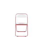 Chaise pliante transparente et acier rouge plia - anonima castelli