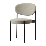 Chaise rembourr�e en tissu beige avec cadre m�tallique noir 430 chair - verpan