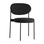 Chaise rembourr�e en tissu gris fonc� avec cadre m�tallique noir 430 chair - verpan
