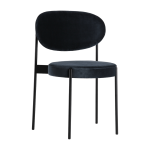 Chaise rembourr�e en velours bleu avec cadre m�tallique noir 430 chair - verpan
