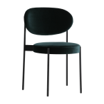 Chaise rembourr�e en velours vert avec cadre m�tallique noir 430 chair - verpan