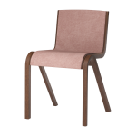Chaise de salle � manger en ch�ne teint� rouge et tissu toile 356 78cm ready - audo