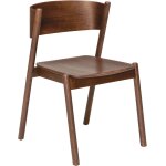 Chaise de salle � manger marron 55x51xh80cm oblique - h�bsch