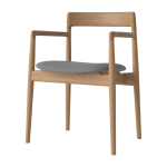 Chaise de salle � manger rembourr�e gris en ch�ne huil� calma - bolia
