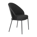Chaise en tissu boucl� noir rodin - dutchbone