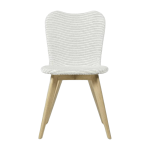 Chaise tress�e blanche et pi�tement bois lily - vincent sheppard