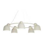 Chandelier 5 abats - jours sable et laiton 95, 3cm bird - belid