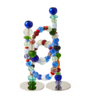 Chandelier perles en verre recycl� et acier multicolore 38cm beads - pols potten