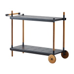 Chariot en aluminium et teck frame - cane - line
