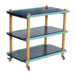 Chariot en bois de fr�ne bleu 70x38x70cm crayons - h�bsch