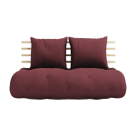 Chauffeuse convertible 2 places en coton bordeaux 140x95cm shin sano - karup design
