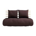 Chauffeuse convertible 2 places en coton marron 140x95cm shin sano - karup design