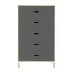 Chiffonnier � 5 tiroirs gris sideboard grey - normann copenhagen