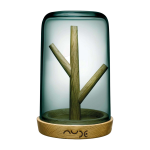 Coffret � bijoux blossom vert avec base en ch�ne nude glass