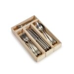 Coffret m�nag�re couverts 24 pi�ces en acier gris surface - serax