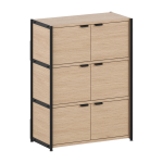 Commode avec 3 portes en bois �co - certifi� et acier noir graphite 110x84cm unit - tiptoe