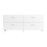 Commode basse en bois mdf blanc 123x53, 1x41cm relief - string furniture
