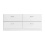 Commode basse et plinthes en bois mdf blanc 123x53, 4x41cm relief - string furniture