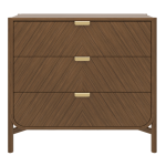 Commode � tiroirs en ch�ne teint� 100 x 40 x 90 cm marius - hart�
