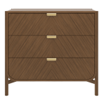 Commode � tiroirs en ch�ne teint� 100 x 40 x 90 cm marius - hart�