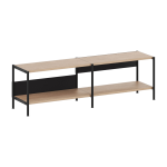 Console basse en bois �co - certifi� et acier noir graphite 50x164cm unit - tiptoe
