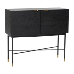 Console en bois de fr�ne noir et laiton - h�bsch