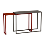 Console coulissante sur le c�t� taupe et terracotta rafale - mati�re grise