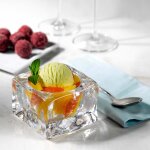 Coupe � cr�me glac�e ice cube square - nude glass