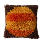 Coussin duveteux en laine orange 55x55cm horizon - hkliving
