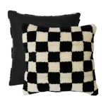 Coussin en laine damier noir et blanc 50 x 50 cm statement - hkliving