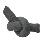 Coussin noeud en tissu boucl� gris 44x22x18cm ask dugum - home design