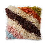 Coussin pelucheux ray� (55x55cm) - hkliving