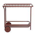 Desserte � roulettes en aluminium rouge brun week end - petite friture