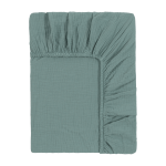 Drap housse en gaze de coton turquoise 140 x 200 cm - the cool republic